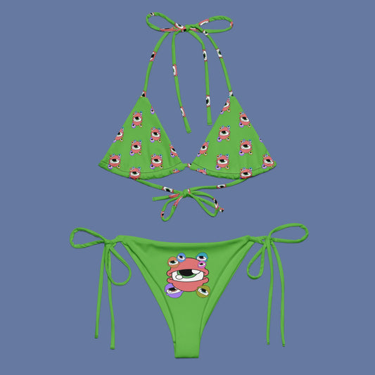 "Water-MELONS" print string bikini