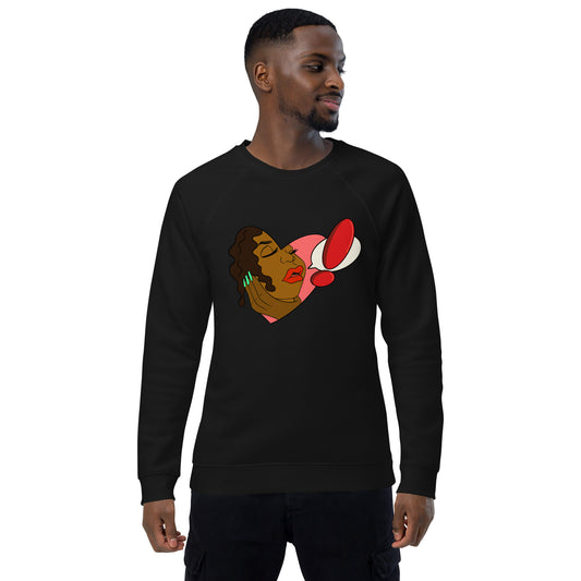 "LoveStuck" Unisex organic raglan sweatshirt