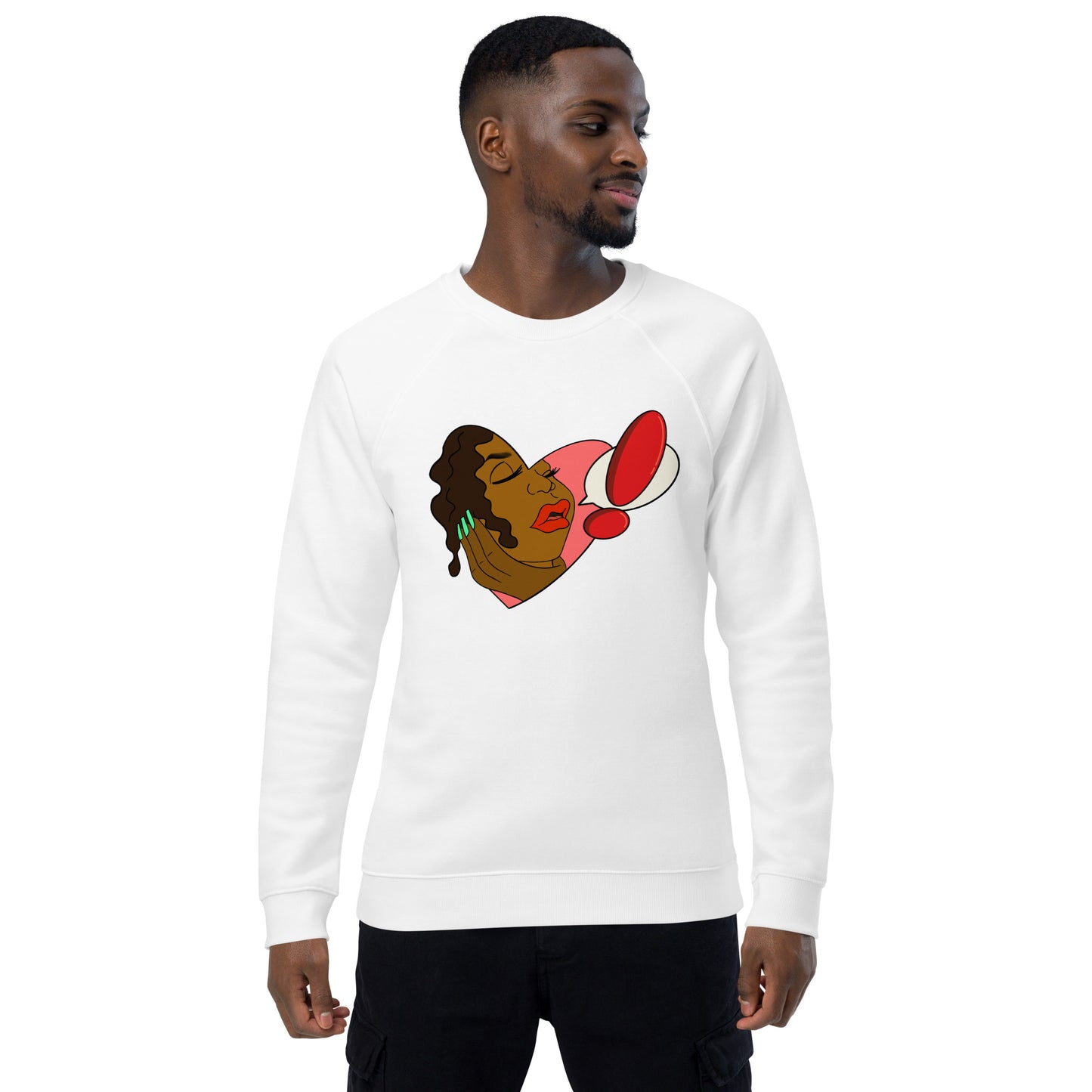 "LoveStuck" Unisex organic raglan sweatshirt